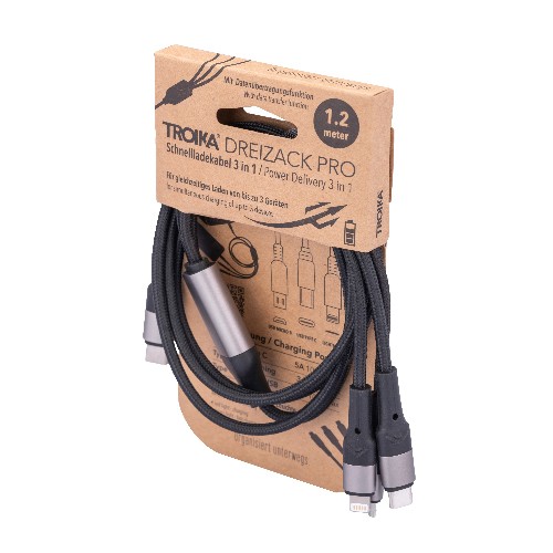 Power Charging Cable 3 In 1 TROIKA DREIZACK PRO