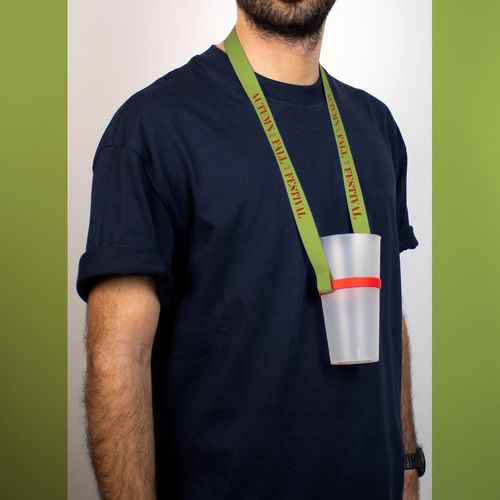 BOLTON. Polyester sublimation lanyard with silicone cup holder BOLTON. Polyester sublimation lanyard with silicone cup holder