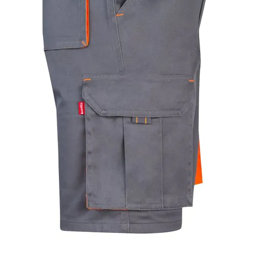 VL HEMERA. Two-tone, multi-pocket stretch Bermuda shorts (240g/m²), in cotton (46%), EME (38%) and polyester (16%)