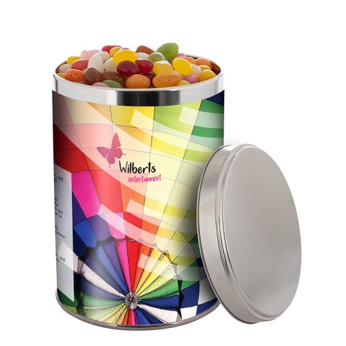 Large tin 1.3 liters, filled with candy Large tin 1.3 liters, filled with candy