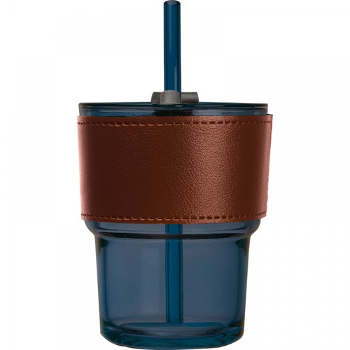 Coloured drinking glass with glass straw Coloured drinking glass with glass straw