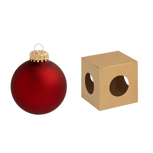 Boule de Noël 7 cm avec sérigraphie 1 couleur - en boîte ECO - couronne dorée - MADE IN GERMANY