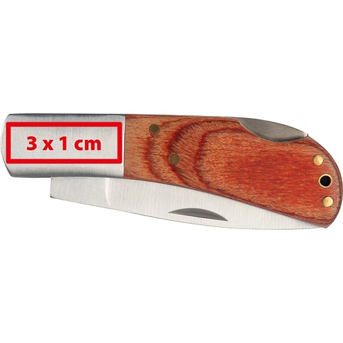 Folding knife with wooden handle