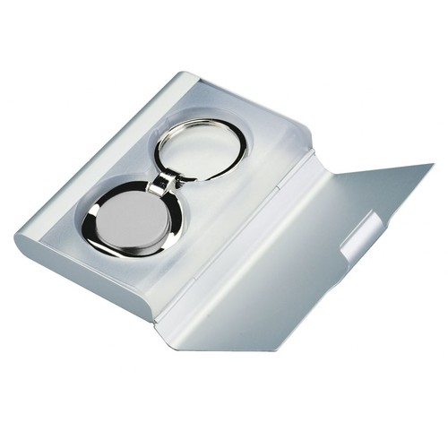 PORTE-CLÉS CHROMÉ AVEC BOÎTE EN METAL PORTE-CLÉS CHROMÉ AVEC BOÎTE EN METAL