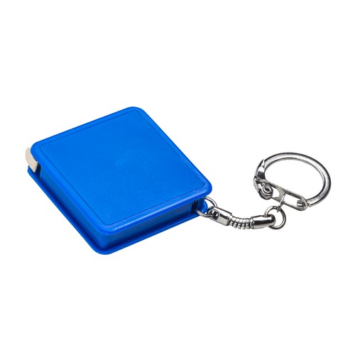 Key ring with retractable flexible tape measure, 1 m