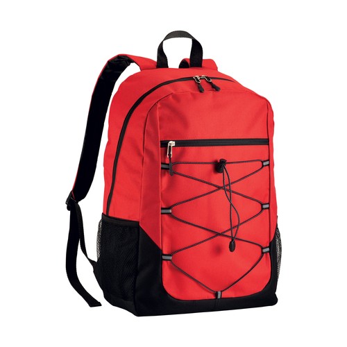 600D polyester 4-pocket backpack (two mesh side pockets). Padded straps and back 600D polyester 4-pocket backpack (two mesh side pockets). Padded straps and back