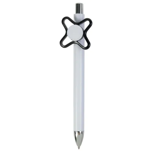 White plastic snap pen with coloured spinner. Centre of the spinner to be customised
