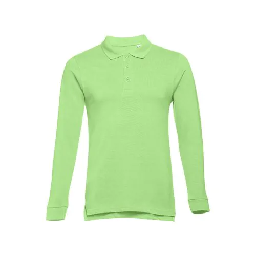 THC BERN. Polo da uomo a maniche lunghe in cotone cardato