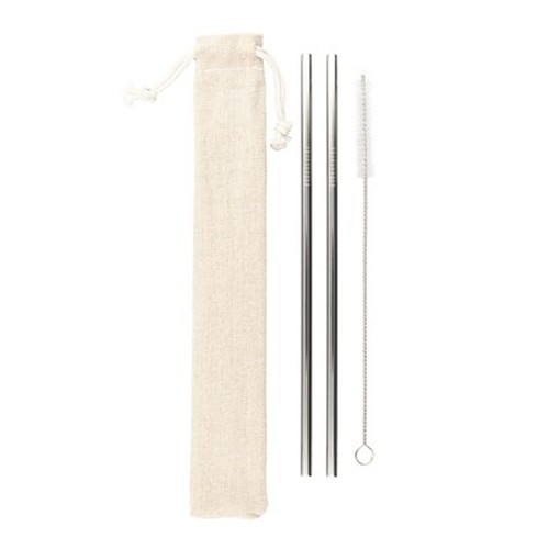 Ensemble de pailles réutilisables, 2 pièces avec brosse de nettoyage | Monim Ensemble de pailles réutilisables, 2 pièces avec brosse de nettoyage | Monim