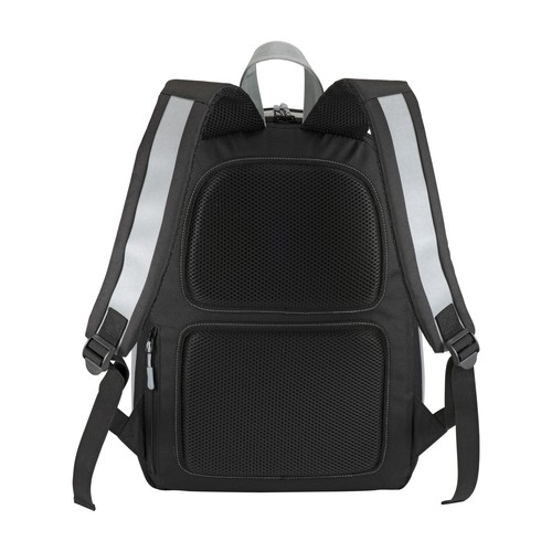 Canvas laptop backpack with high visibility eco-leather inserts/bands Canvas laptop backpack with high visibility eco-leather inserts/bands