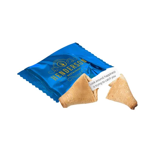 Fortune cookie in printed foil