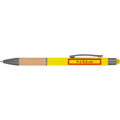 Ball pen with bamboo grip zone