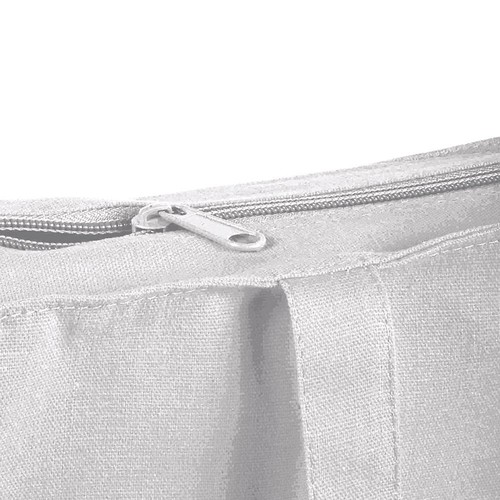 Shopper con soffietto in cotone 220 g/m2, manici lunghi e chiusura con zip