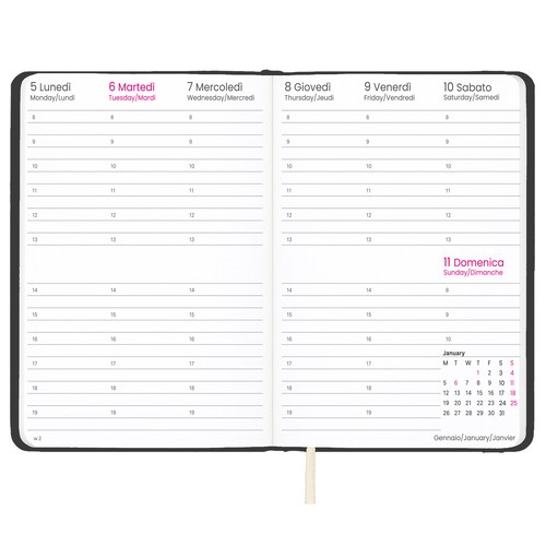 2026 weekly planner with hard PU cover