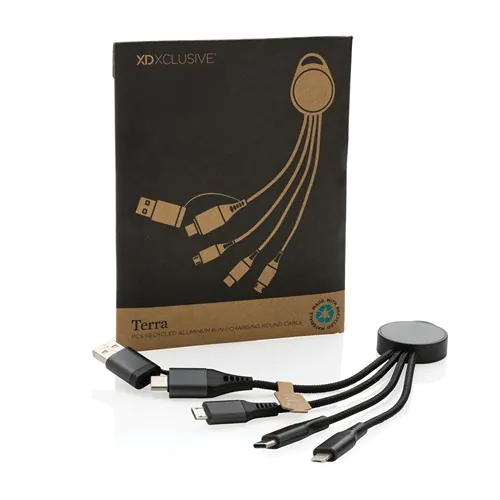Cable de carga 6 en 1 de aluminio reciclado Terra RCS Cable de carga 6 en 1 de aluminio reciclado Terra RCS
