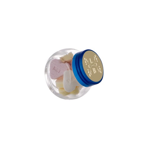 Micro glass jar 50 ml, filled with candy Micro glass jar 50 ml, filled with candy