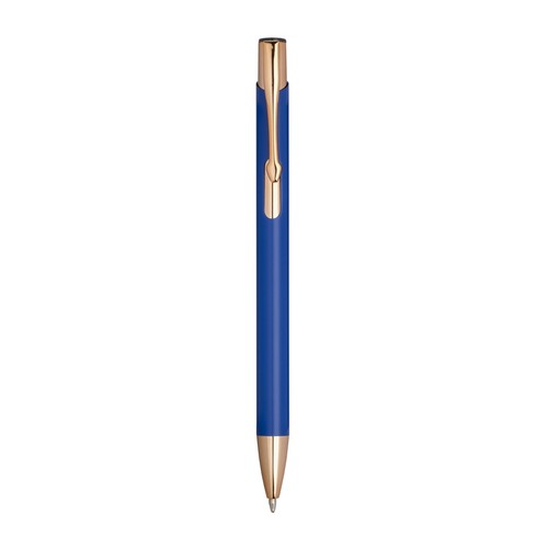 Aluminium snap pen with rose gold metal details