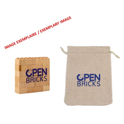 Logo Puzzle made from 15 wooden bricks