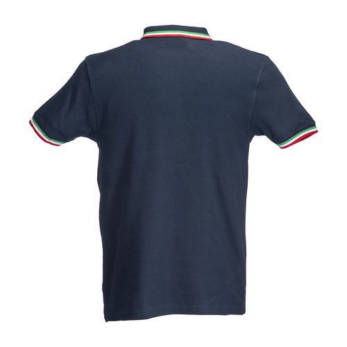 100% piqué cotton (180 g/m2) short-sleeved polo shirt with three-colour trims