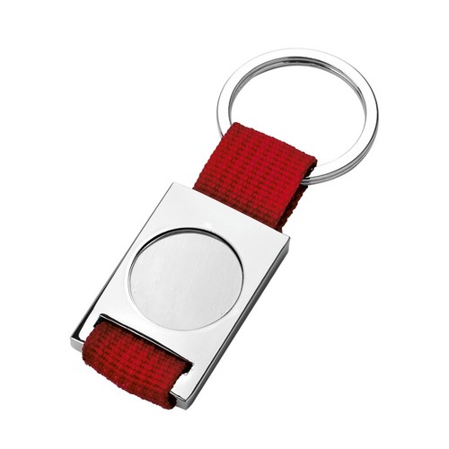KEY CHAIN FABRIC RED SATIN HOLE 25MM KEY CHAIN FABRIC RED SATIN HOLE 25MM