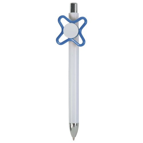 Stylo en plastique blanc avec fileur coloré