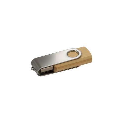 Bamboo/Metal Swivel USB Flash Drive 8GB.