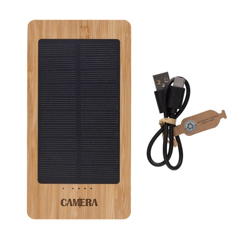 Batterie de secours solaire 10.000mAh en bambou Sunwick Batterie de secours solaire 10.000mAh en bambou Sunwick