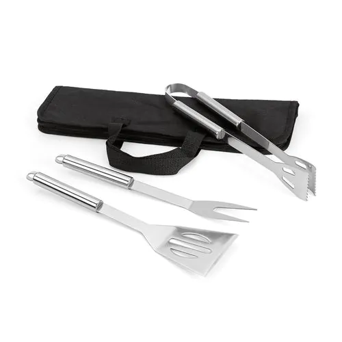 SOARES. Barbecue set with 3 stainless steel pieces SOARES. Barbecue set with 3 stainless steel pieces