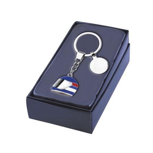 KEY CHAIN HELMET BLUE WHITE RED