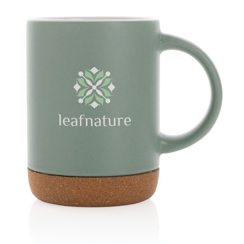 Taza de cerámica con base de corcho 280ml. Taza de cerámica con base de corcho 280ml.