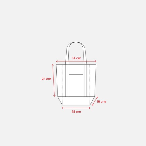 Mini borsa shopper in cotone riciclato da 340 g/m2 con manici e base colorati. GRS Mini borsa shopper in cotone riciclato da 340 g/m2 con manici e base colorati. GRS