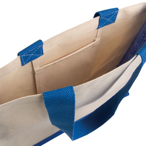 Bolsa con fuelle de yute y lona Bolsa con fuelle de yute y lona