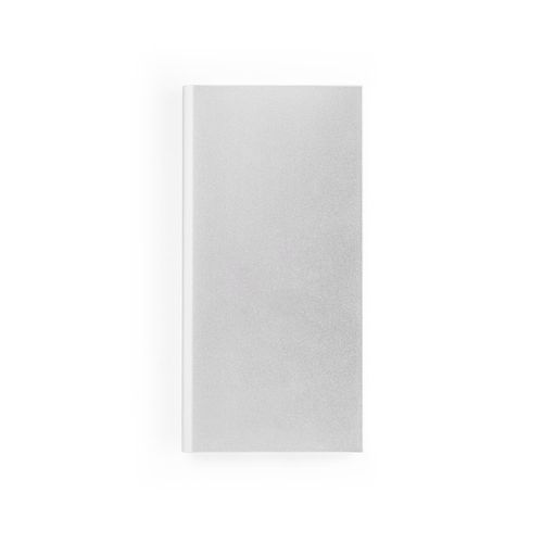 CLERK. 8.000 mAh power bank with solar panel in 100% recycled aluminium