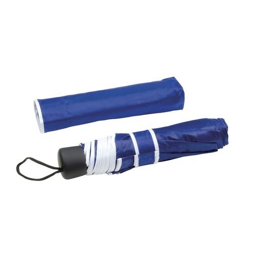BLAUER FALTREGENSCHIRM MIT WEISSEN RAND BLAUER FALTREGENSCHIRM MIT WEISSEN RAND