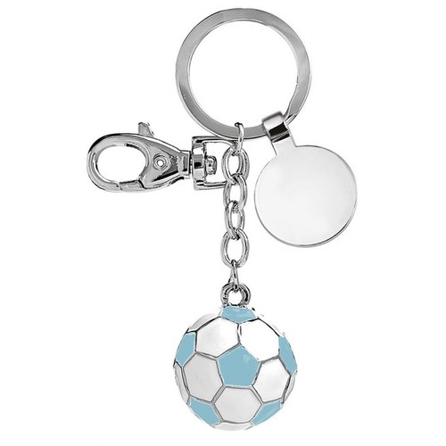 KEY CHAIN FOOTBALL BALL WHITE/LIGHT BLUE KEY CHAIN FOOTBALL BALL WHITE/LIGHT BLUE