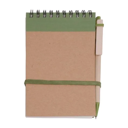 Bloc notes en papier recyclable avec stylo en carton (9x14,8 cm) Bloc notes en papier recyclable avec stylo en carton (9x14,8 cm)