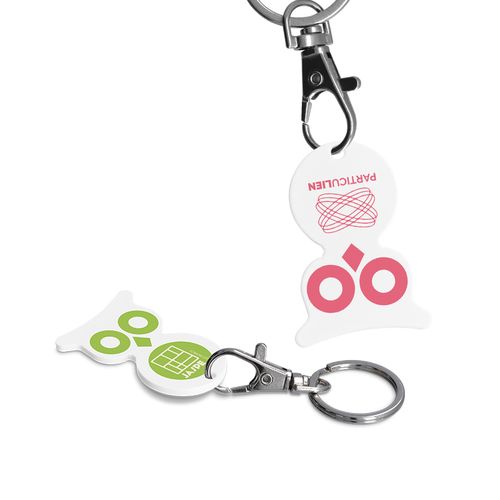 PORTE-CLE MOUSQUETON AVEC JETON FORME HIBOU PORTE-CLE MOUSQUETON AVEC JETON FORME HIBOU