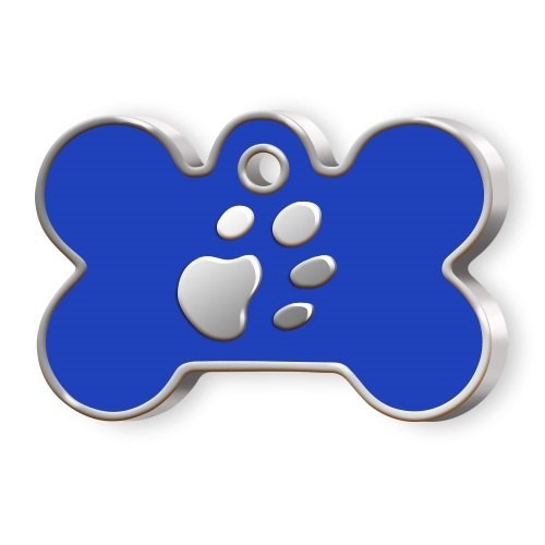 PET TAG BIG BLUE BONE WITH PAW