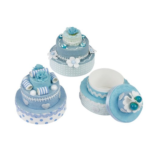 FAVOR CAKE CARDBOARD LIGHT BLUE
