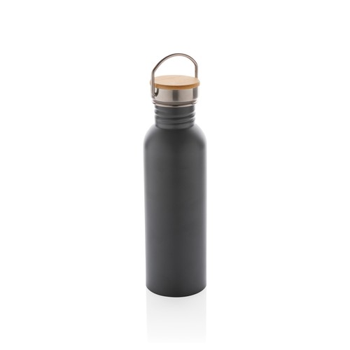 Bouteille en acier inoxydable avec couvercle en bambou Bouteille en acier inoxydable avec couvercle en bambou