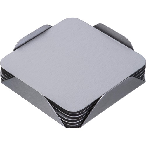 6-piece coaster set made of stainless steel MATILDE 6-piece coaster set made of stainless steel MATILDE