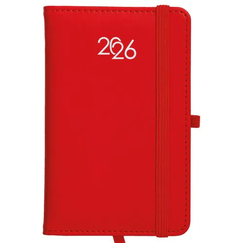 Agenda de poche hebdomadaire 2026, couverture rigide en PU thermocollé avec piqûres
