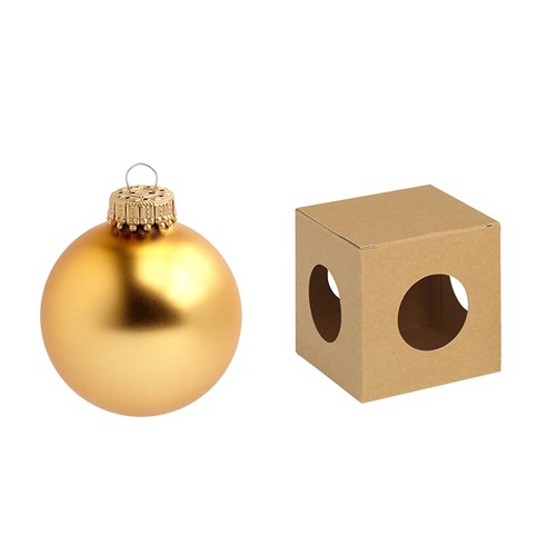 Boule de Noël 7 cm avec sérigraphie 1 couleur - en boîte ECO - couronne dorée - MADE IN GERMANY