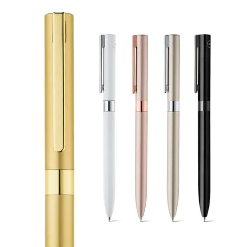CLARE. Gerecycled aluminium balpen (100% rAL) met draaimechanisme en clip