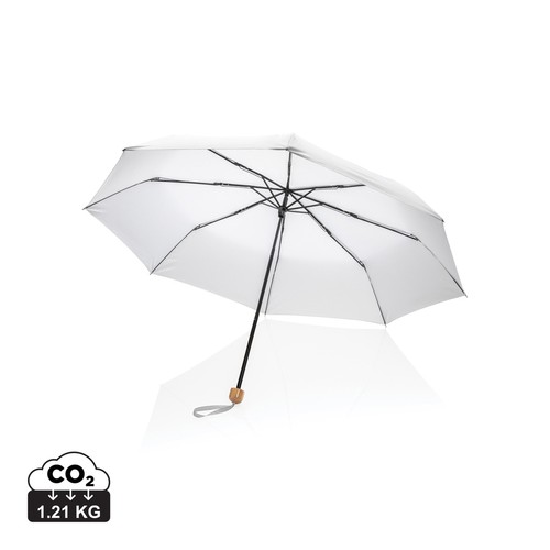 20.5" Impact AWARE™ RPET 190T Pongee bamboo mini umbrella