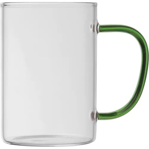 glass mug with coloured handle glass mug with coloured handle