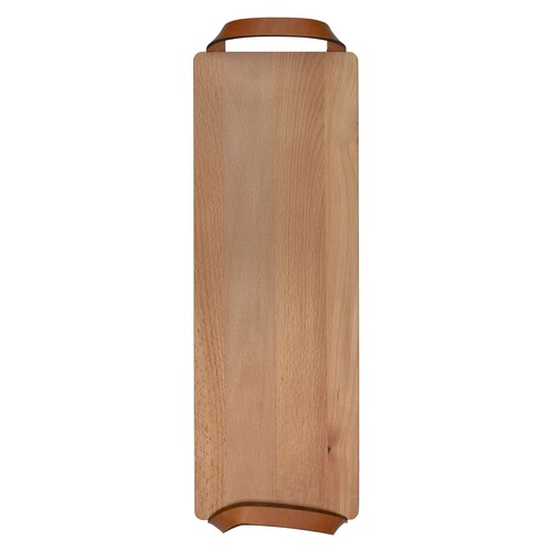 Planche avec poignées en cuir hêtre 48x17 cm