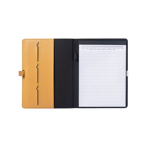 A4 block folder made of R-PET with metal closing hook A4 block folder made of R-PET with metal closing hook