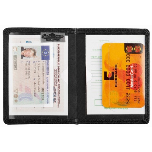 CreativDesign® Porte-cartes d'identité "LookPlusDeLuxe" noir