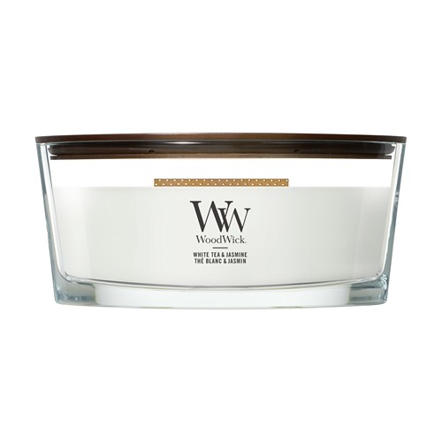 WoodWick White Tea & Jasmine Ellipse Candle geurkaars WoodWick White Tea & Jasmine Ellipse Candle geurkaars